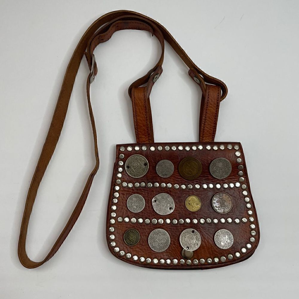 Handmade Leather Coin Accent Purse